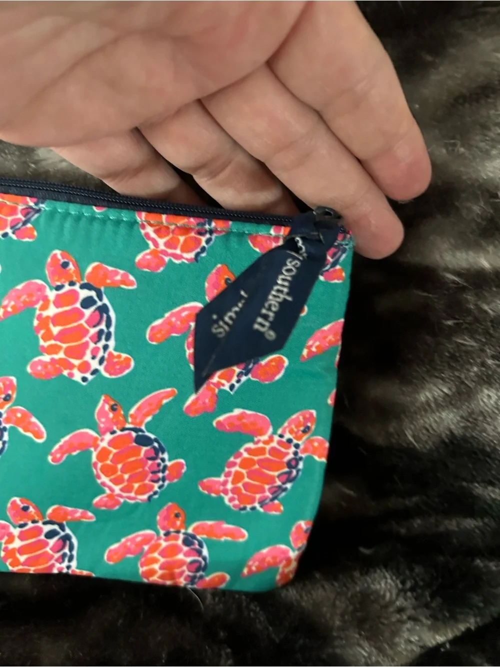 Simply Southern Green Sea Turtle Print Wristlet Wallet with Tassel